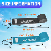 Close-up of reinforced stitching at the tip of the neoprene rod sleeve